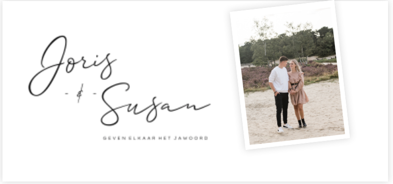 Stijlvolle minimalistische trouwkaart met mooie typografie