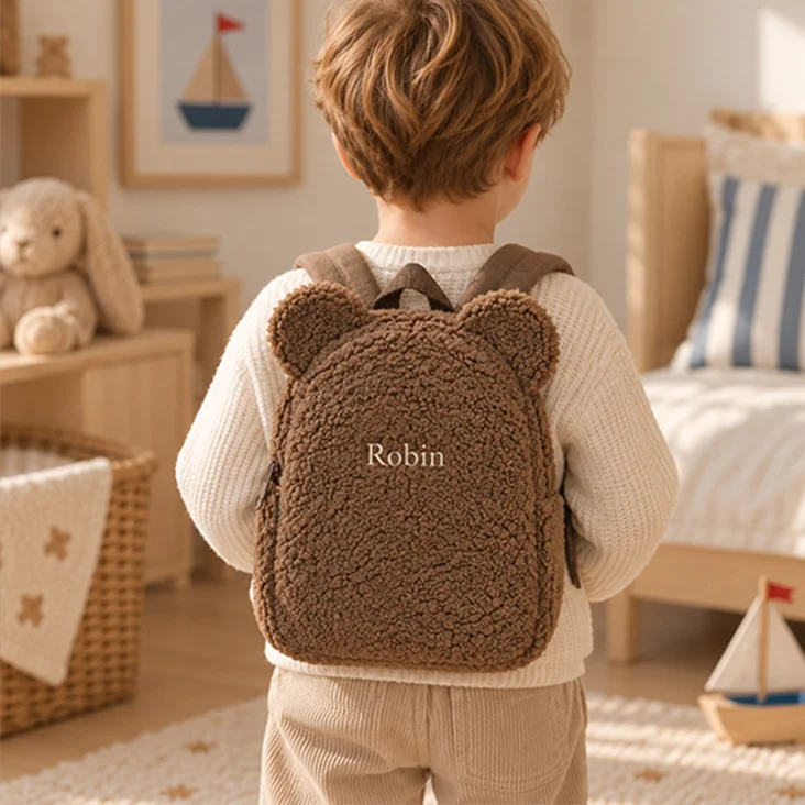 Teddy rugtas met geborduurde naam