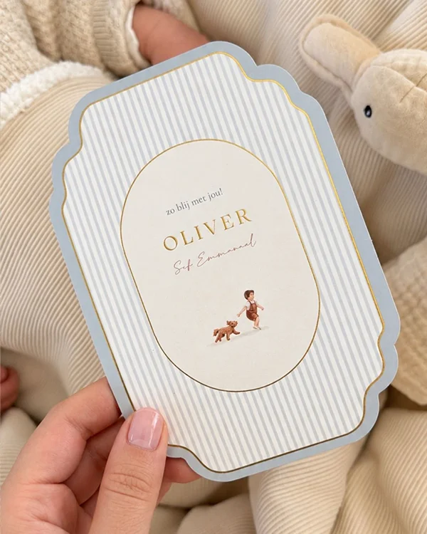Klantfoto geboortekaartje Oliver