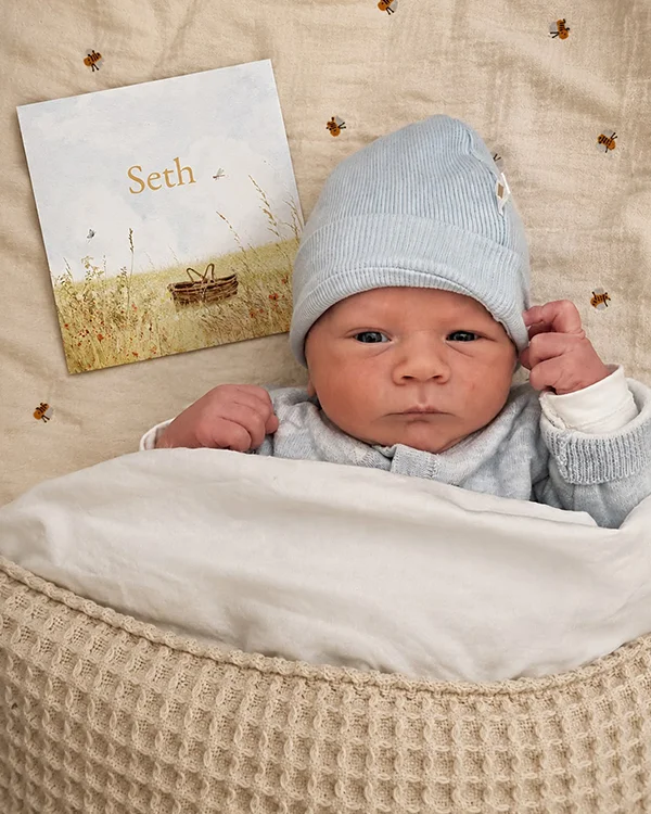 Klantfoto geboortekaartje Seth