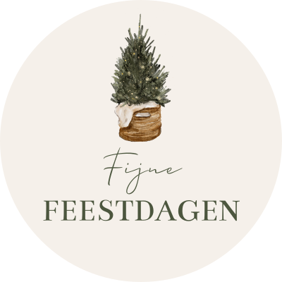 Sticker kerstkaart kerstboom fijne feestdagen